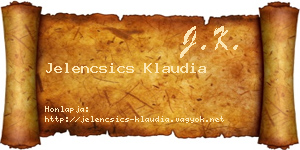 Jelencsics Klaudia névjegykártya